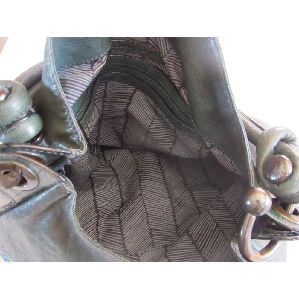 BCBG MaxAzria Large Leather Fern Green Hobo Tote Bag NWT